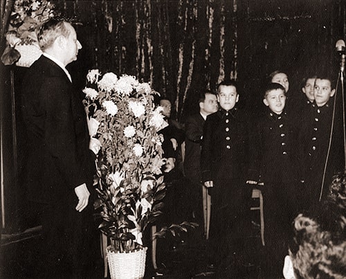 Поздравление от «Трудовых резервов» на юбилейном вечере в Союзе композиторов СССР. 17 декабря 1956 г.